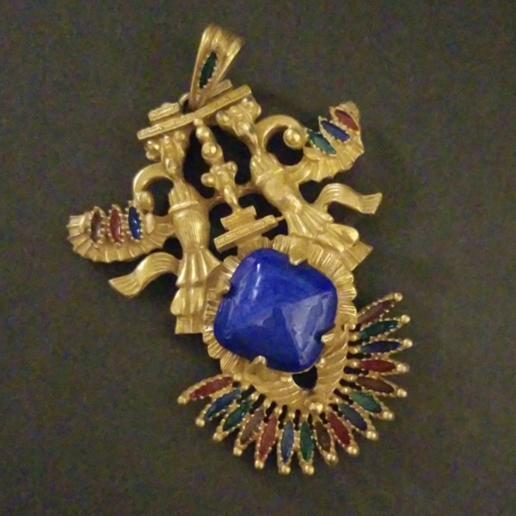 Vintage rare castlecliff larry vrba lapis pendant - Picture 4 of 7